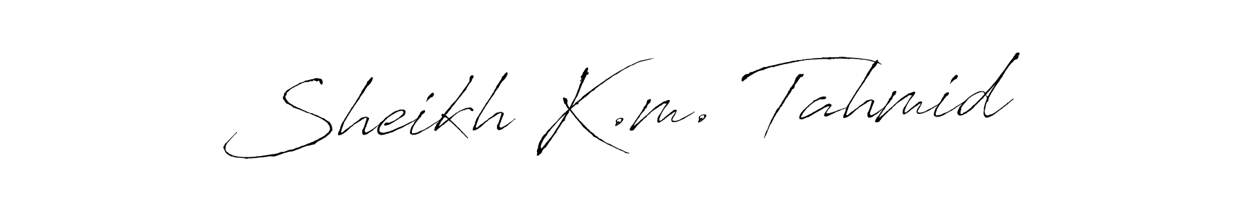 Also we have Sheikh K.m. Tahmid name is the best signature style. Create professional handwritten signature collection using Antro_Vectra autograph style. Sheikh K.m. Tahmid signature style 6 images and pictures png