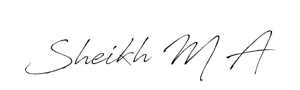 Create a beautiful signature design for name Sheikh M A. With this signature (Antro_Vectra) fonts, you can make a handwritten signature for free. Sheikh M A signature style 6 images and pictures png