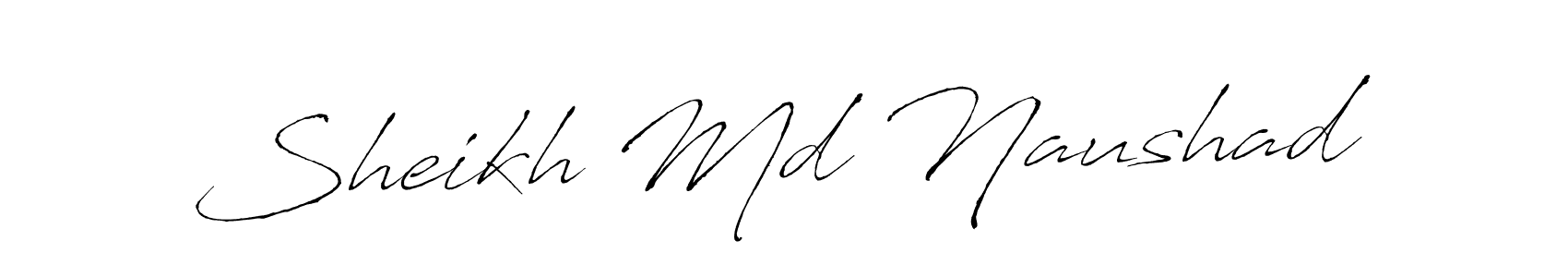 Make a beautiful signature design for name Sheikh Md Naushad. With this signature (Antro_Vectra) style, you can create a handwritten signature for free. Sheikh Md Naushad signature style 6 images and pictures png