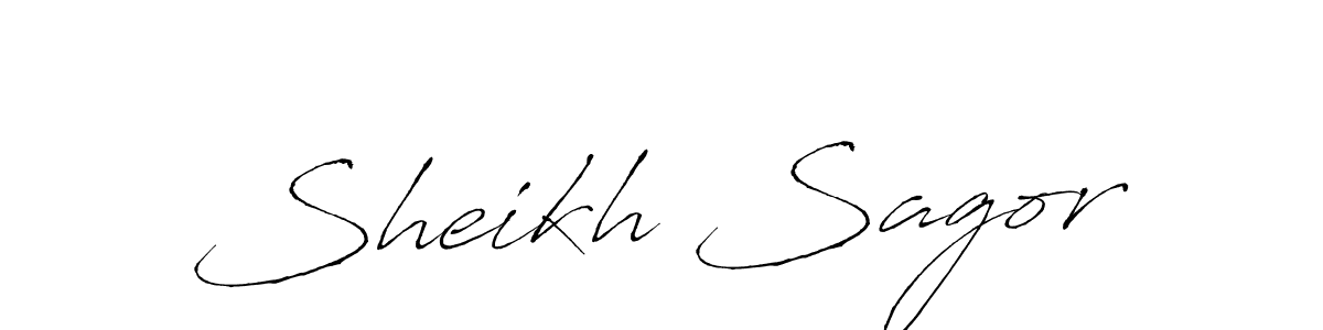 Make a beautiful signature design for name Sheikh Sagor. With this signature (Antro_Vectra) style, you can create a handwritten signature for free. Sheikh Sagor signature style 6 images and pictures png