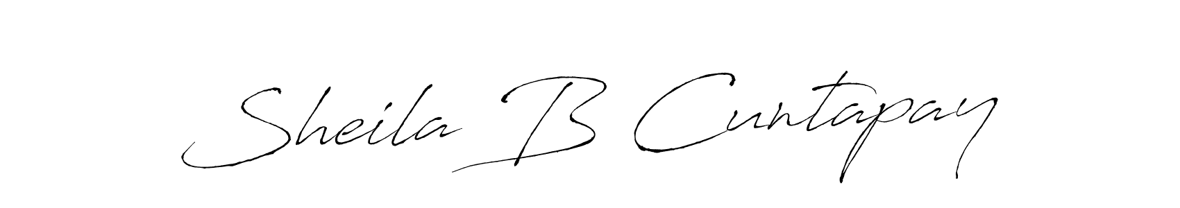 How to make Sheila B Cuntapay name signature. Use Antro_Vectra style for creating short signs online. This is the latest handwritten sign. Sheila B Cuntapay signature style 6 images and pictures png
