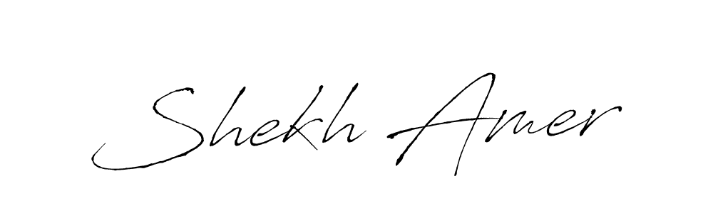 Create a beautiful signature design for name Shekh Amer. With this signature (Antro_Vectra) fonts, you can make a handwritten signature for free. Shekh Amer signature style 6 images and pictures png