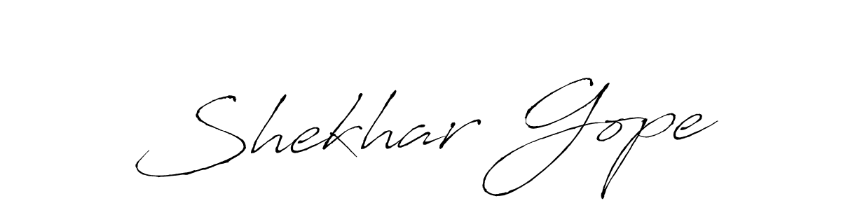 How to make Shekhar Gope name signature. Use Antro_Vectra style for creating short signs online. This is the latest handwritten sign. Shekhar Gope signature style 6 images and pictures png