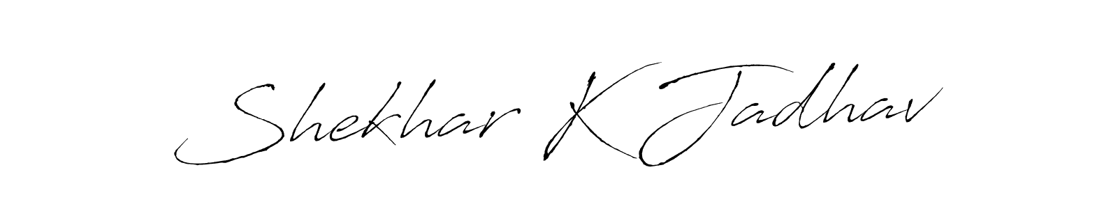 How to make Shekhar K Jadhav name signature. Use Antro_Vectra style for creating short signs online. This is the latest handwritten sign. Shekhar K Jadhav signature style 6 images and pictures png