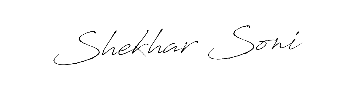 The best way (Antro_Vectra) to make a short signature is to pick only two or three words in your name. The name Shekhar Soni include a total of six letters. For converting this name. Shekhar Soni signature style 6 images and pictures png