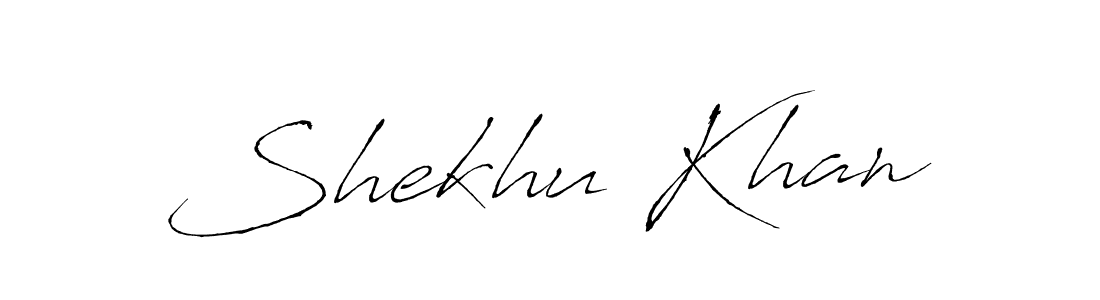 How to make Shekhu Khan name signature. Use Antro_Vectra style for creating short signs online. This is the latest handwritten sign. Shekhu Khan signature style 6 images and pictures png