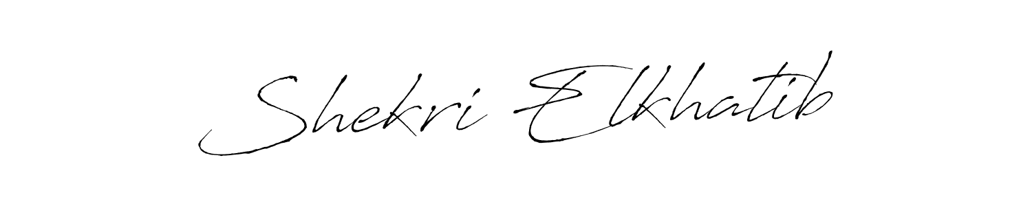 Make a beautiful signature design for name Shekri Elkhatib. With this signature (Antro_Vectra) style, you can create a handwritten signature for free. Shekri Elkhatib signature style 6 images and pictures png