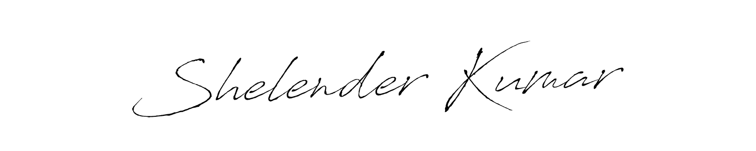 Make a beautiful signature design for name Shelender Kumar. With this signature (Antro_Vectra) style, you can create a handwritten signature for free. Shelender Kumar signature style 6 images and pictures png