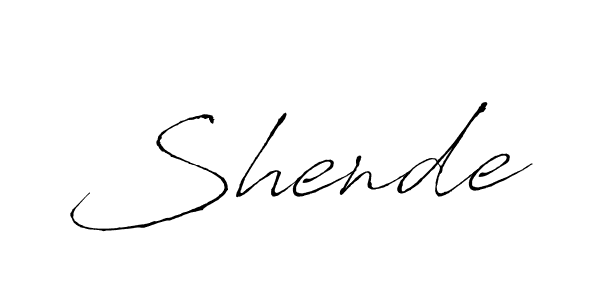 Shende stylish signature style. Best Handwritten Sign (Antro_Vectra) for my name. Handwritten Signature Collection Ideas for my name Shende. Shende signature style 6 images and pictures png