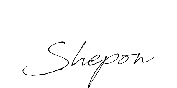 Use a signature maker to create a handwritten signature online. With this signature software, you can design (Antro_Vectra) your own signature for name Shepon. Shepon signature style 6 images and pictures png