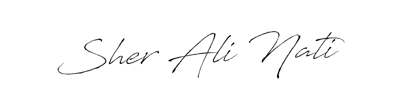 The best way (Antro_Vectra) to make a short signature is to pick only two or three words in your name. The name Sher Ali Nati include a total of six letters. For converting this name. Sher Ali Nati signature style 6 images and pictures png