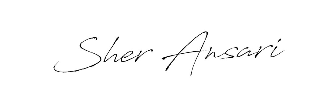 Sher Ansari stylish signature style. Best Handwritten Sign (Antro_Vectra) for my name. Handwritten Signature Collection Ideas for my name Sher Ansari. Sher Ansari signature style 6 images and pictures png