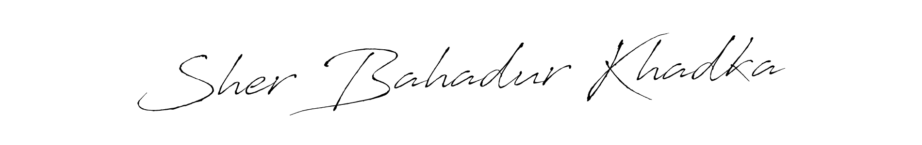 Antro_Vectra is a professional signature style that is perfect for those who want to add a touch of class to their signature. It is also a great choice for those who want to make their signature more unique. Get Sher Bahadur Khadka name to fancy signature for free. Sher Bahadur Khadka signature style 6 images and pictures png