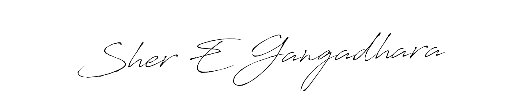 Make a beautiful signature design for name Sher E Gangadhara. With this signature (Antro_Vectra) style, you can create a handwritten signature for free. Sher E Gangadhara signature style 6 images and pictures png