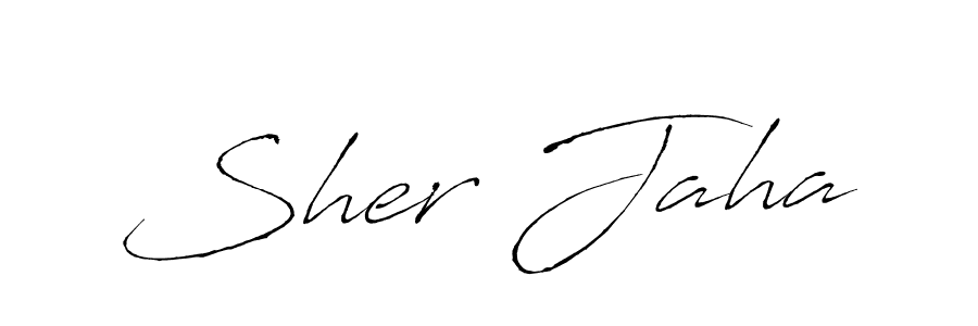 How to make Sher Jaha name signature. Use Antro_Vectra style for creating short signs online. This is the latest handwritten sign. Sher Jaha signature style 6 images and pictures png