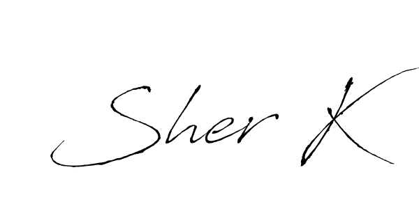 Also we have Sher K name is the best signature style. Create professional handwritten signature collection using Antro_Vectra autograph style. Sher K signature style 6 images and pictures png