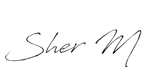 Create a beautiful signature design for name Sher M. With this signature (Antro_Vectra) fonts, you can make a handwritten signature for free. Sher M signature style 6 images and pictures png