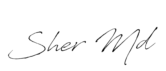 Similarly Antro_Vectra is the best handwritten signature design. Signature creator online .You can use it as an online autograph creator for name Sher Md. Sher Md signature style 6 images and pictures png