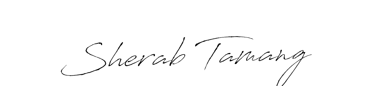 Design your own signature with our free online signature maker. With this signature software, you can create a handwritten (Antro_Vectra) signature for name Sherab Tamang. Sherab Tamang signature style 6 images and pictures png