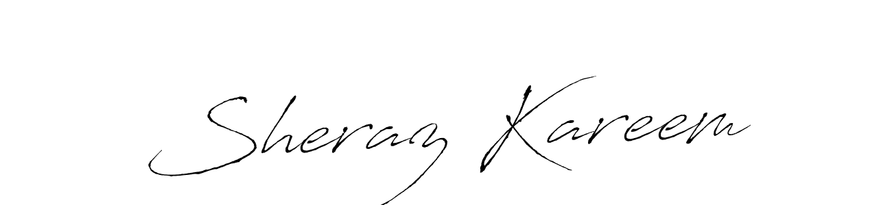 How to make Sheraz Kareem name signature. Use Antro_Vectra style for creating short signs online. This is the latest handwritten sign. Sheraz Kareem signature style 6 images and pictures png