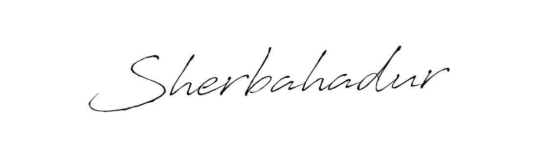 Use a signature maker to create a handwritten signature online. With this signature software, you can design (Antro_Vectra) your own signature for name Sherbahadur. Sherbahadur signature style 6 images and pictures png