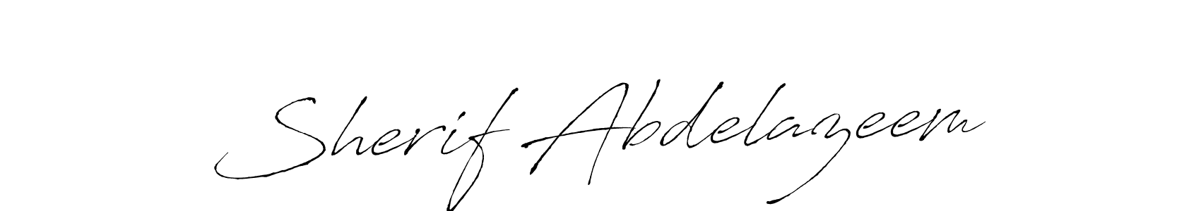 How to make Sherif Abdelazeem name signature. Use Antro_Vectra style for creating short signs online. This is the latest handwritten sign. Sherif Abdelazeem signature style 6 images and pictures png