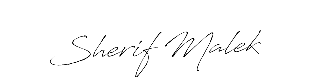 Create a beautiful signature design for name Sherif Malek. With this signature (Antro_Vectra) fonts, you can make a handwritten signature for free. Sherif Malek signature style 6 images and pictures png