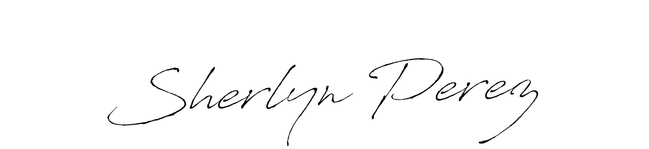 How to make Sherlyn Perez name signature. Use Antro_Vectra style for creating short signs online. This is the latest handwritten sign. Sherlyn Perez signature style 6 images and pictures png