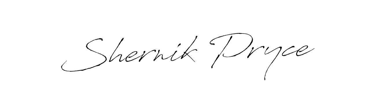 How to make Shernik Pryce name signature. Use Antro_Vectra style for creating short signs online. This is the latest handwritten sign. Shernik Pryce signature style 6 images and pictures png