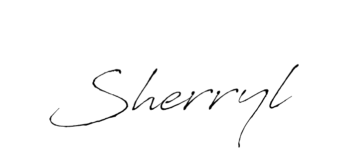 Use a signature maker to create a handwritten signature online. With this signature software, you can design (Antro_Vectra) your own signature for name Sherryl. Sherryl signature style 6 images and pictures png