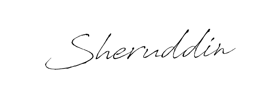 Make a beautiful signature design for name Sheruddin. With this signature (Antro_Vectra) style, you can create a handwritten signature for free. Sheruddin signature style 6 images and pictures png