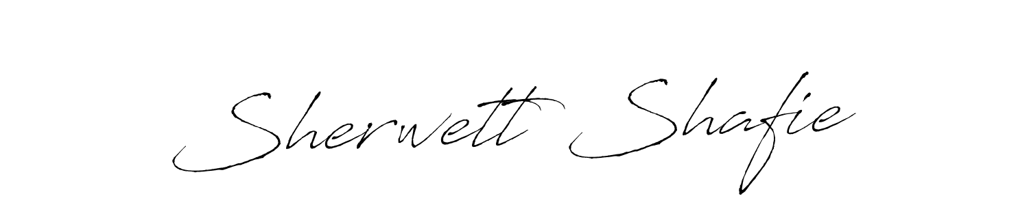 How to make Sherwett Shafie name signature. Use Antro_Vectra style for creating short signs online. This is the latest handwritten sign. Sherwett Shafie signature style 6 images and pictures png