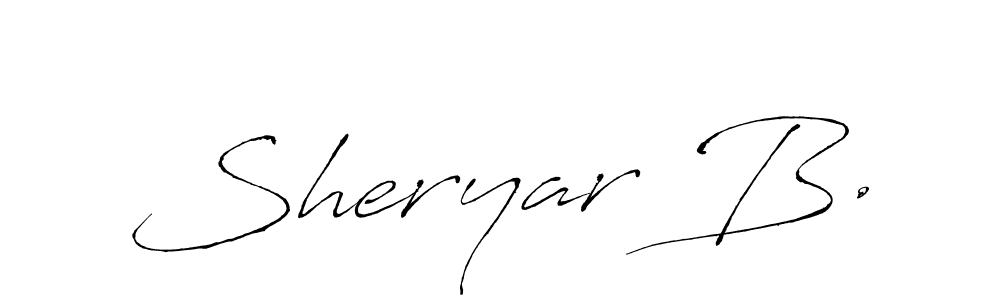 Also You can easily find your signature by using the search form. We will create Sheryar B. name handwritten signature images for you free of cost using Antro_Vectra sign style. Sheryar B. signature style 6 images and pictures png