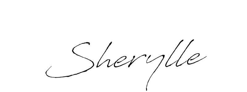 Use a signature maker to create a handwritten signature online. With this signature software, you can design (Antro_Vectra) your own signature for name Sherylle. Sherylle signature style 6 images and pictures png
