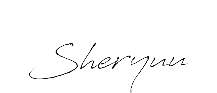 Make a beautiful signature design for name Sheryuu. With this signature (Antro_Vectra) style, you can create a handwritten signature for free. Sheryuu signature style 6 images and pictures png
