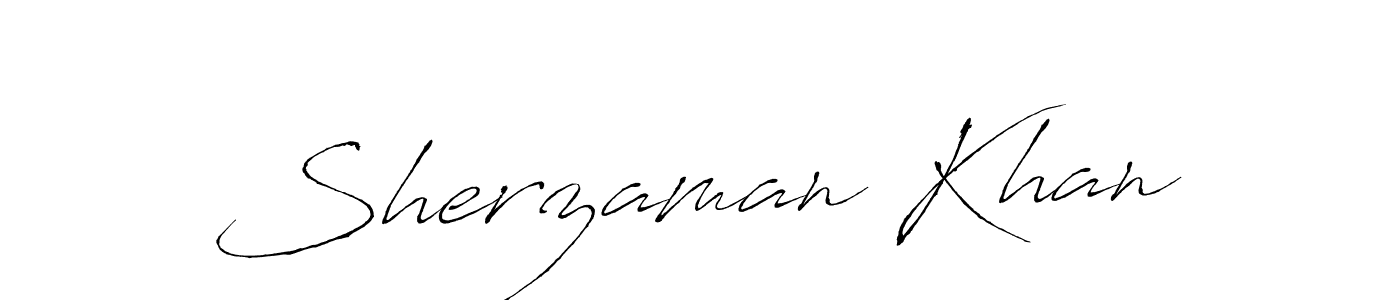 Make a beautiful signature design for name Sherzaman Khan. With this signature (Antro_Vectra) style, you can create a handwritten signature for free. Sherzaman Khan signature style 6 images and pictures png