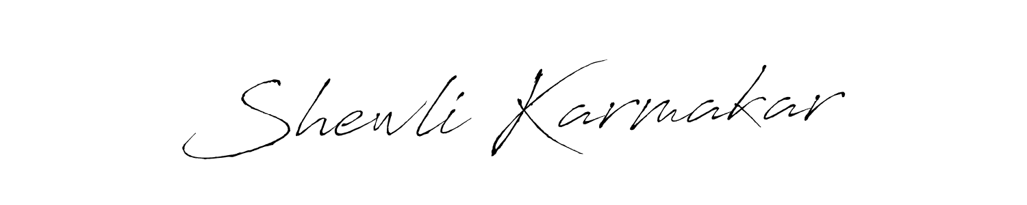 How to make Shewli Karmakar name signature. Use Antro_Vectra style for creating short signs online. This is the latest handwritten sign. Shewli Karmakar signature style 6 images and pictures png