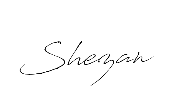 Make a beautiful signature design for name Shezan. With this signature (Antro_Vectra) style, you can create a handwritten signature for free. Shezan signature style 6 images and pictures png