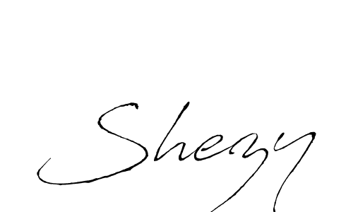 Design your own signature with our free online signature maker. With this signature software, you can create a handwritten (Antro_Vectra) signature for name Shezy. Shezy signature style 6 images and pictures png