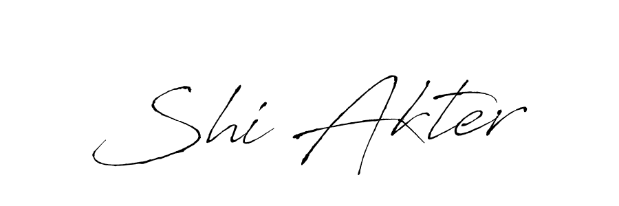 How to make Shi Akter name signature. Use Antro_Vectra style for creating short signs online. This is the latest handwritten sign. Shi Akter signature style 6 images and pictures png