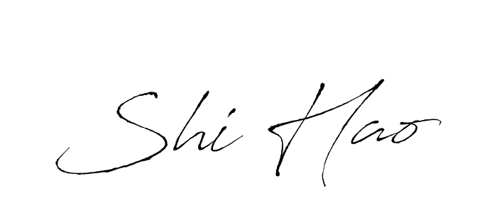 How to make Shi Hao name signature. Use Antro_Vectra style for creating short signs online. This is the latest handwritten sign. Shi Hao signature style 6 images and pictures png