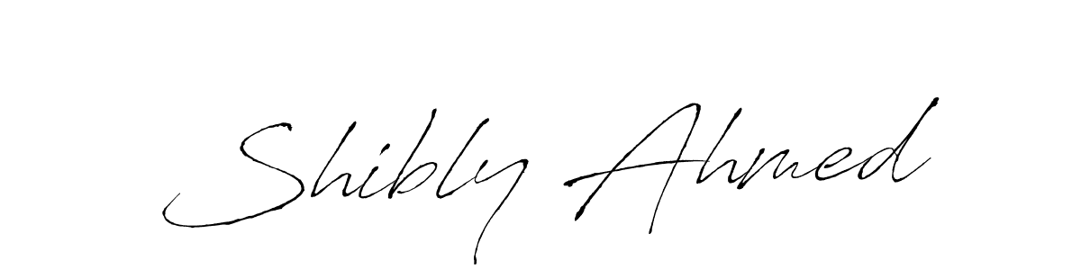 Create a beautiful signature design for name Shibly Ahmed. With this signature (Antro_Vectra) fonts, you can make a handwritten signature for free. Shibly Ahmed signature style 6 images and pictures png