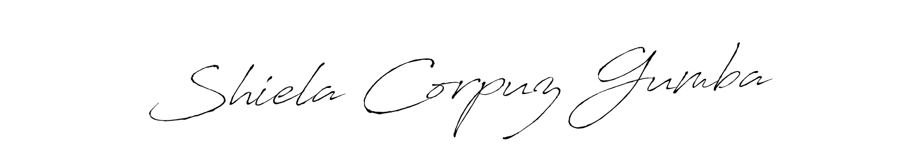 Create a beautiful signature design for name Shiela Corpuz Gumba. With this signature (Antro_Vectra) fonts, you can make a handwritten signature for free. Shiela Corpuz Gumba signature style 6 images and pictures png