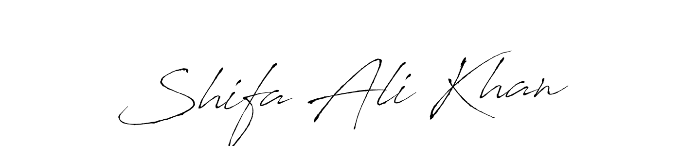 Design your own signature with our free online signature maker. With this signature software, you can create a handwritten (Antro_Vectra) signature for name Shifa Ali Khan. Shifa Ali Khan signature style 6 images and pictures png