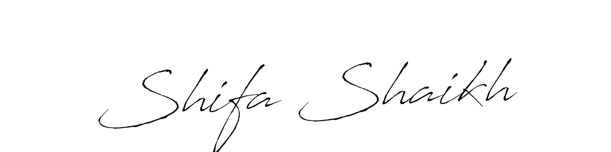 How to make Shifa Shaikh name signature. Use Antro_Vectra style for creating short signs online. This is the latest handwritten sign. Shifa Shaikh signature style 6 images and pictures png