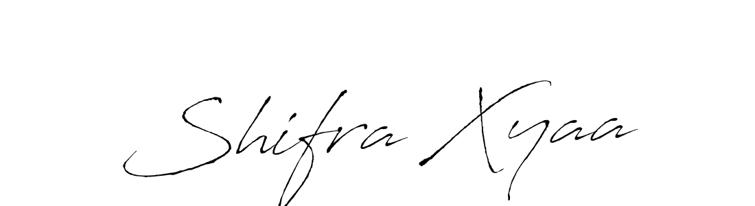 The best way (Antro_Vectra) to make a short signature is to pick only two or three words in your name. The name Shifra Xyaa include a total of six letters. For converting this name. Shifra Xyaa signature style 6 images and pictures png