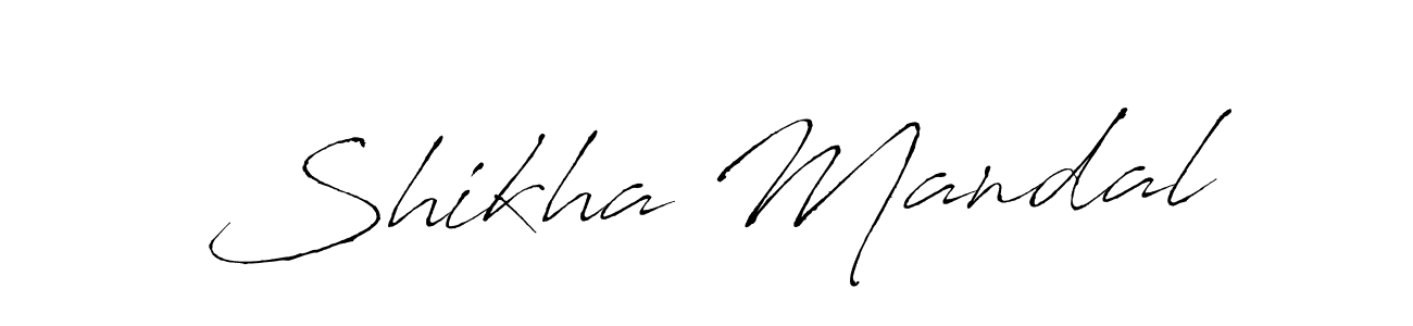 How to make Shikha Mandal name signature. Use Antro_Vectra style for creating short signs online. This is the latest handwritten sign. Shikha Mandal signature style 6 images and pictures png