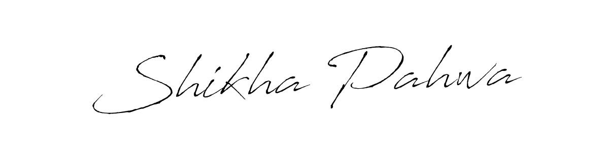 How to make Shikha Pahwa name signature. Use Antro_Vectra style for creating short signs online. This is the latest handwritten sign. Shikha Pahwa signature style 6 images and pictures png