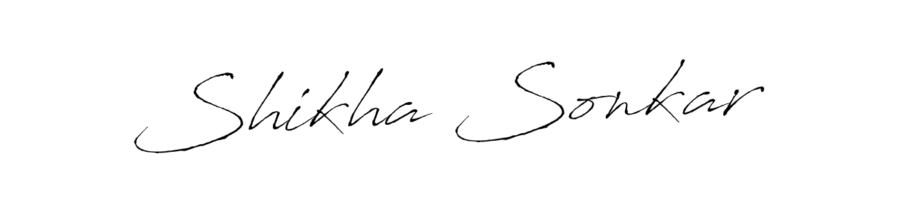 The best way (Antro_Vectra) to make a short signature is to pick only two or three words in your name. The name Shikha Sonkar include a total of six letters. For converting this name. Shikha Sonkar signature style 6 images and pictures png