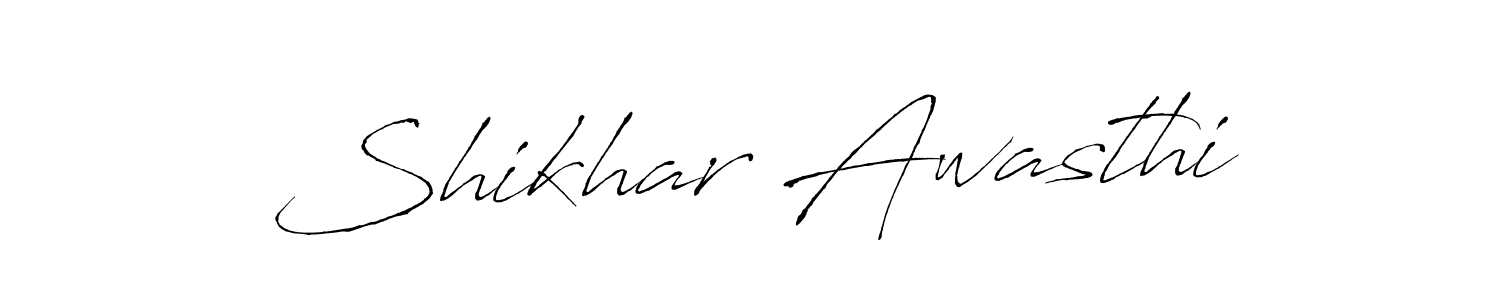 How to make Shikhar Awasthi name signature. Use Antro_Vectra style for creating short signs online. This is the latest handwritten sign. Shikhar Awasthi signature style 6 images and pictures png